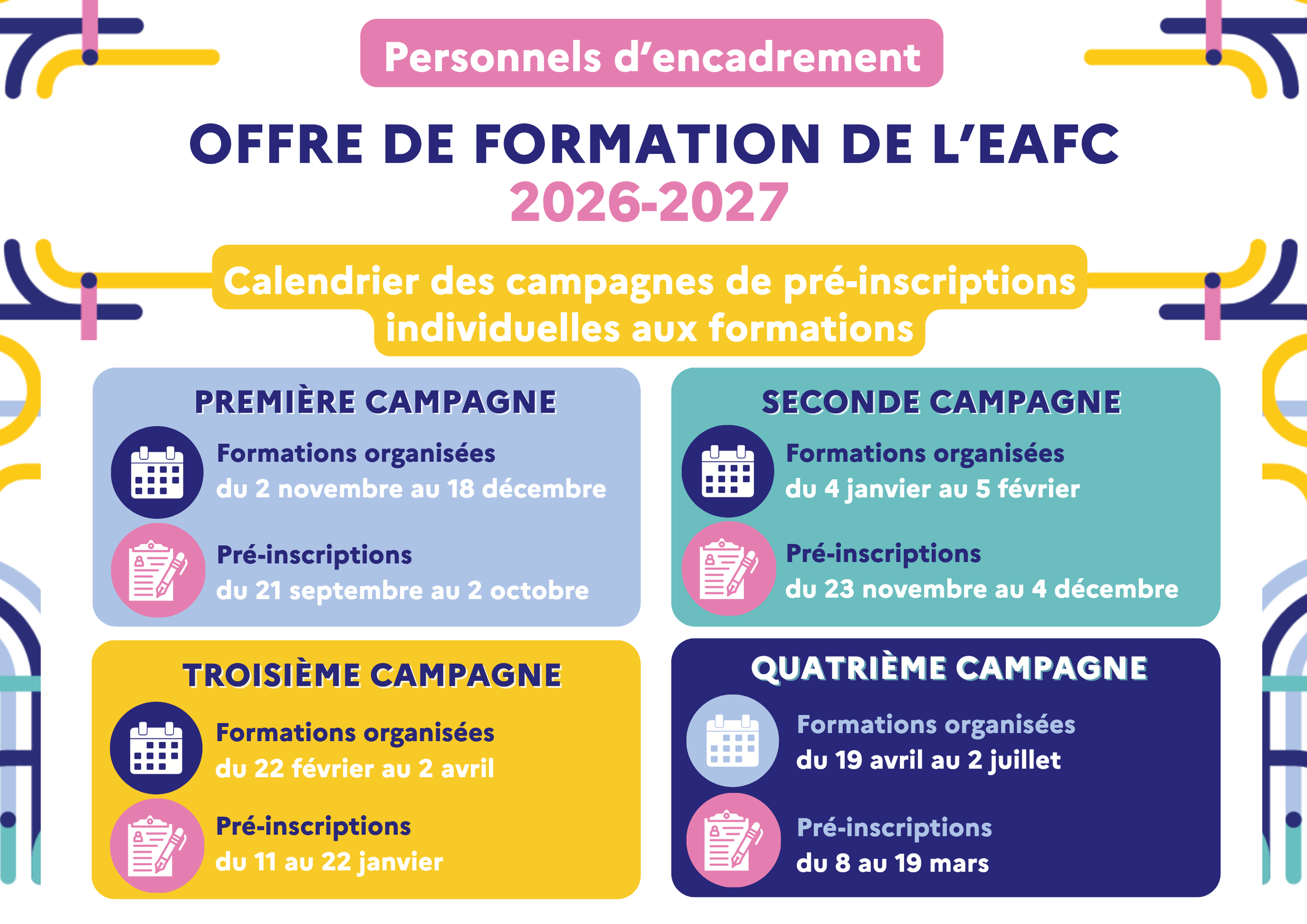 Offre de formation 2026 - 2027 de l'EAFC Créteil pour les personnels d'encadrement