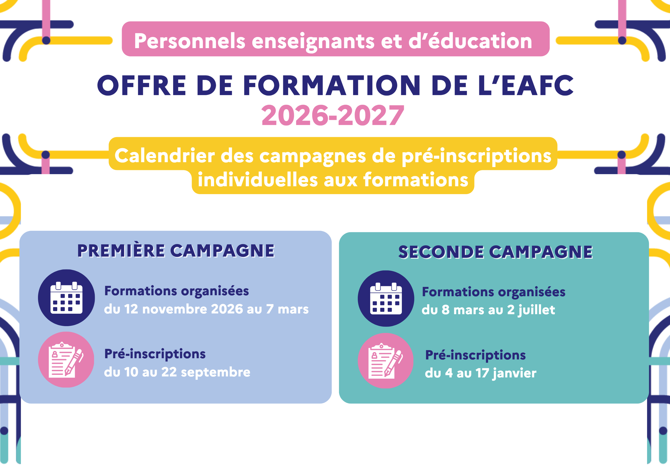 Offre de formation 2026 - 2027 de l'EAFC Créteil pour les personnels enseignants et d'éducation