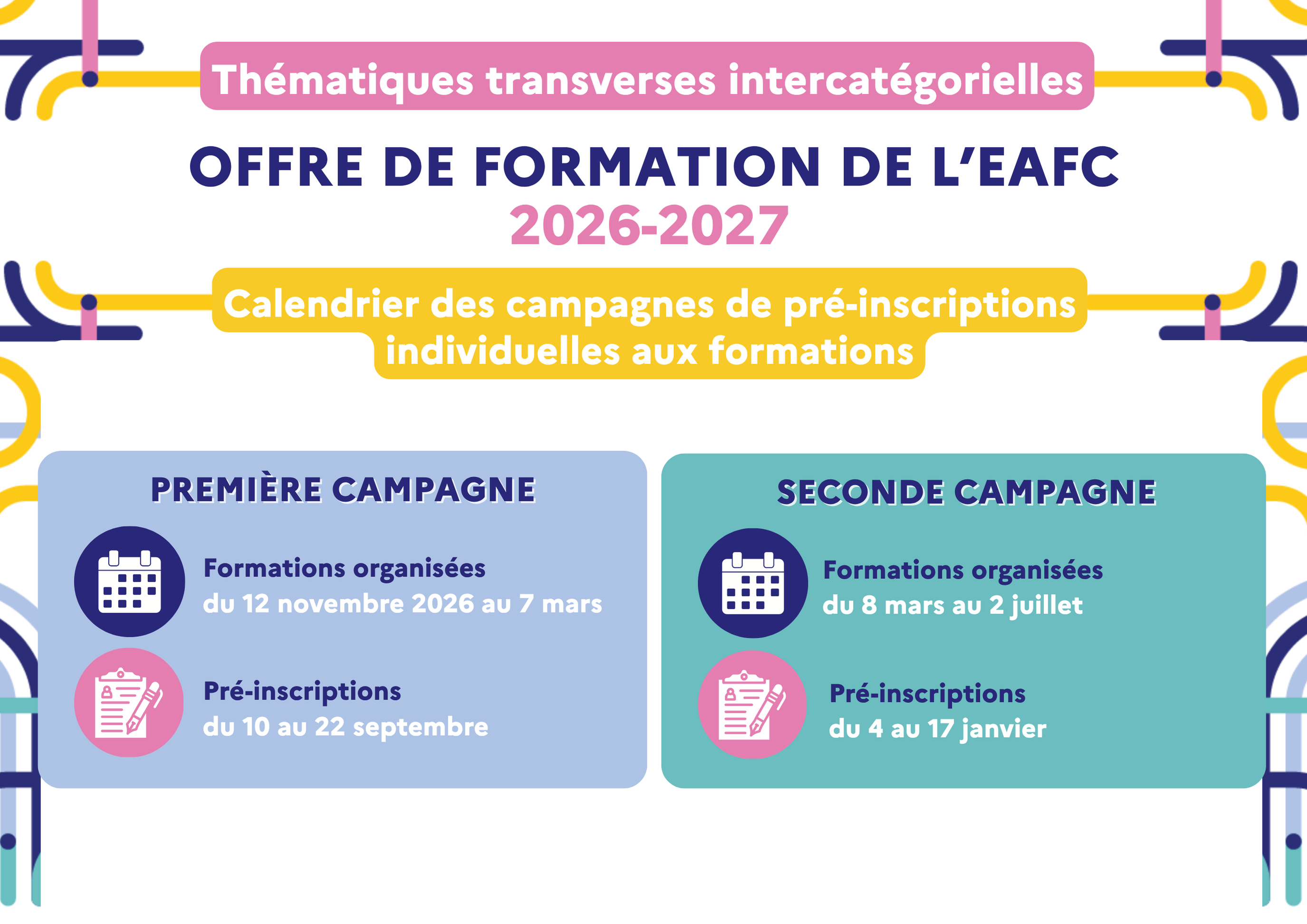 Offre de formation 2026 - 2027 de l'EAFC Créteil pour les thématiques transverses intercatégorielle