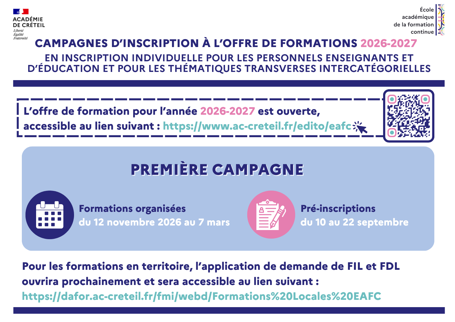 Ouverture de la premiere campagne EAFC