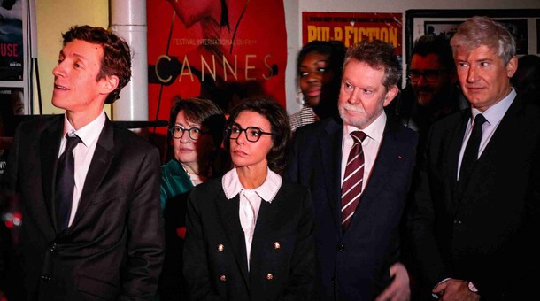 Visite des ministres et du recteur des cinémas du palais à Créteil (94) dans le cadre du dispositif Ma classe au cinéma