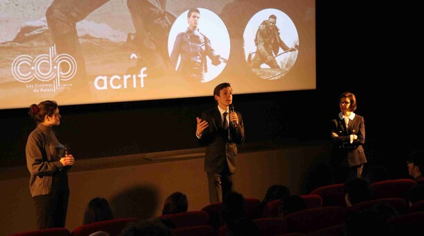 Visite des ministres et du recteur des cinémas du palais à Créteil (94) dans le cadre du dispositif Ma classe au cinéma