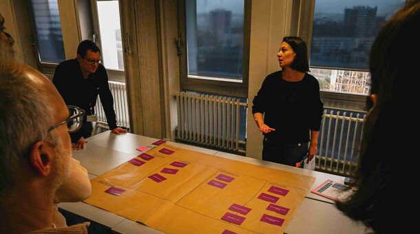 Fresque sur le thème des inégalités femmes-hommes réalisée par les agents du rectorat