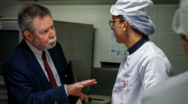 Visite du recteur au lycée des métiers de l’hôtellerie et de la restauration François-Rabelais à Dugny (93)