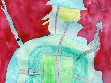 Une oeuvre des petits artistes de la mémoire : le soldat rouge